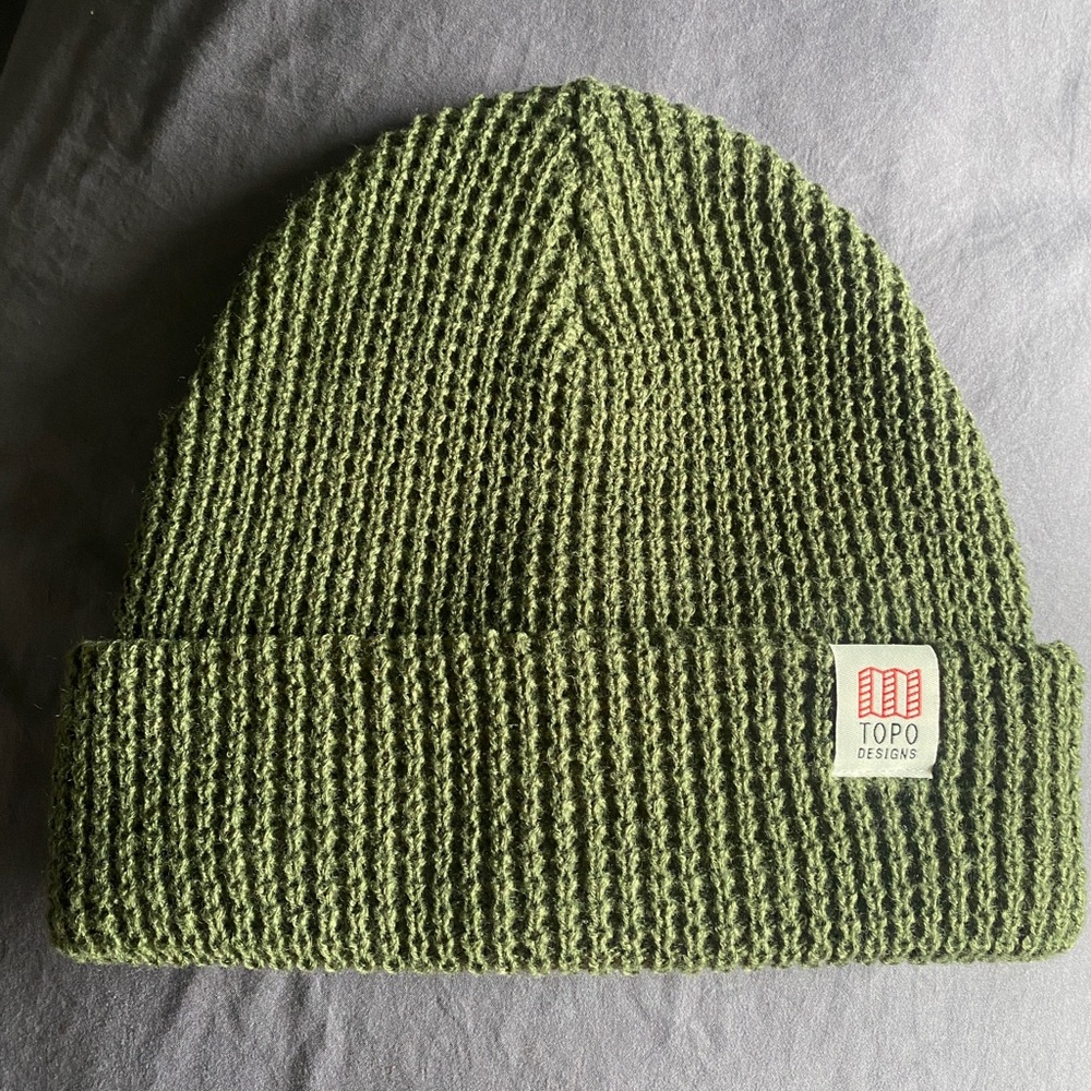 Topo Designs Green Knit Beanie